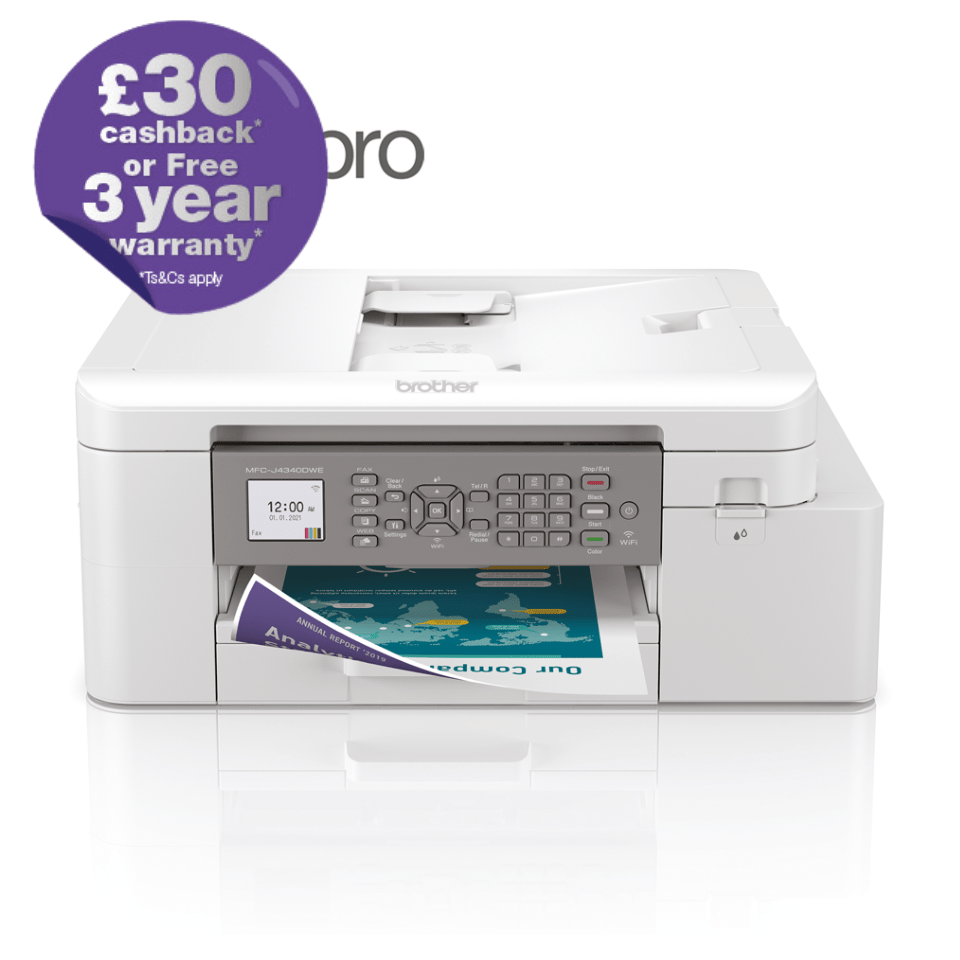MFC-J4340DWE Professional 4-in-1 colour inkjet printer for home working, with a 4 month free EcoPro subscription trial